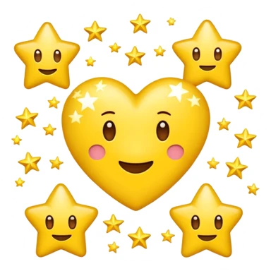 Emoji de coração da cor amarelo + laboratory + estrelas sticker