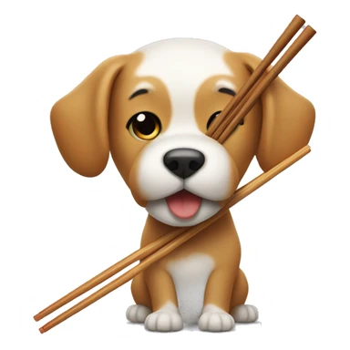Dog getting picked up by chopsticks  sticker