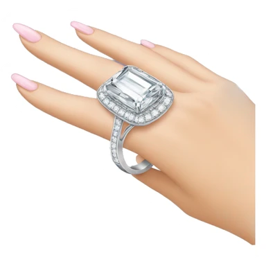 woman's hand with a super expensive ring sticker