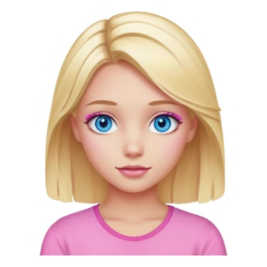 summer blonde girl blue  eyes pink highlights sticker