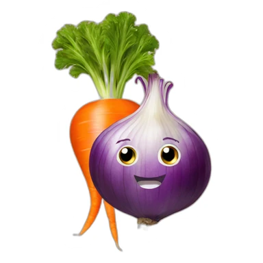 2 onions behind carrot sticker