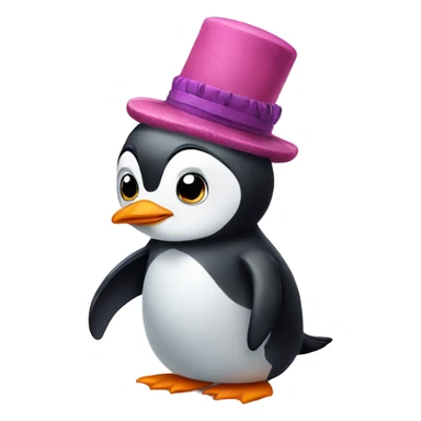 Penguin with cute hat sticker