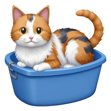 cat blue litter box sticker