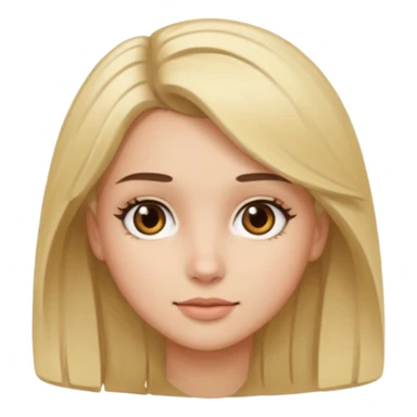 Brunette girl with blond hair and brown eyes sticker