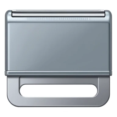 single metal razor blade cartridge with sleek rectangular frame, visible parallel blades, metallic or gray plastic casing, clean edges, compact form, no handle, no shaving cream, no extras, apple emoji style, soft lighting, subtle shadows, transparent background, emoji scale sticker