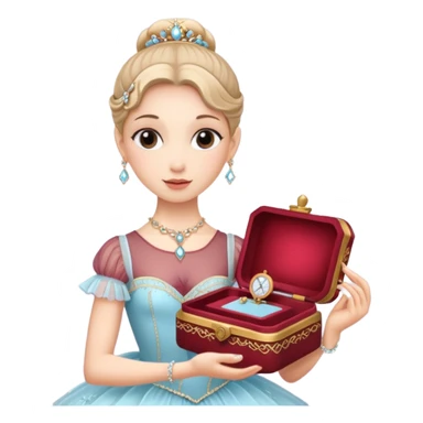 Ballerina captions Jewelry Music Box sticker