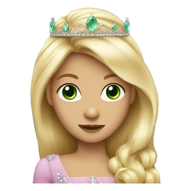 princess with green eyes long blonde hair wearing tiara sticker