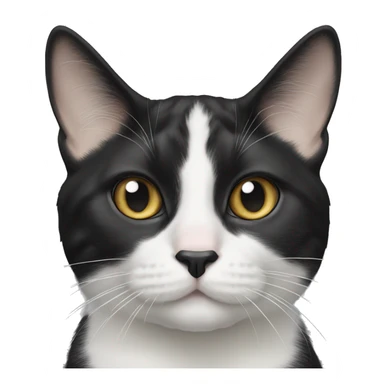 Tuxedo cat with black spot under nose sticker
