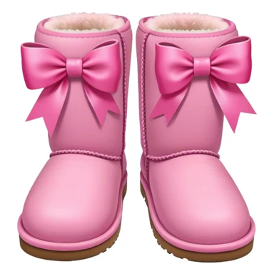 2 pink uggs with 2 pink bows sticker