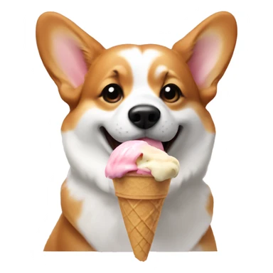 corgi eating ice cream  sticker