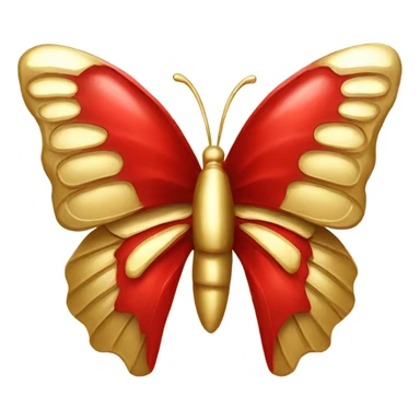 Gold butterfly. Red bow. Gold gift.  sticker