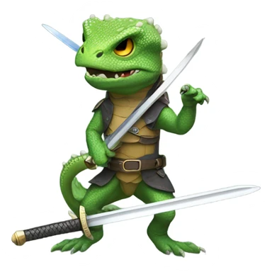 Galactic lizard holding a sword sticker