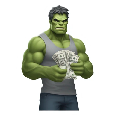 Gray hulk offering money  sticker