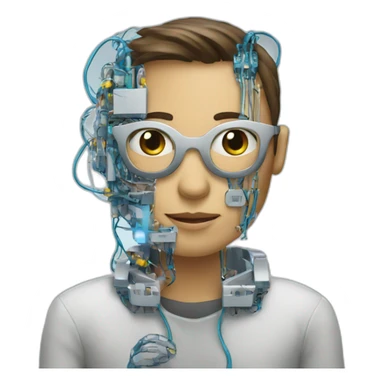 person creating artificial intelligence sticker