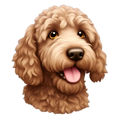 Cute brown Labradoodle dog sticker