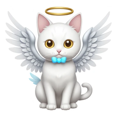 white cat with wings sticker