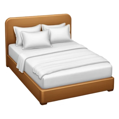 a white bed with white bedsheets sticker