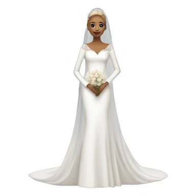 Long sleeve wedding dress sticker