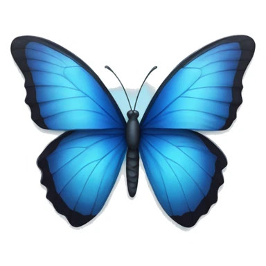 blue butterfly with blue hearts sticker