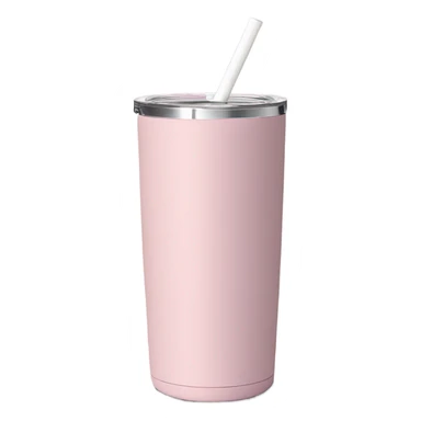 Pastel pink, 40 oz tumbler with handle, and straw sticker