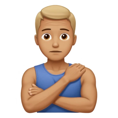 Man strangling  Himself with arms crossed over and grabbing neck tightly sticker