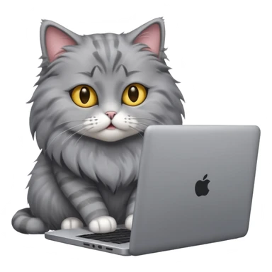 cat making music on his laptop view from the behind  sticker