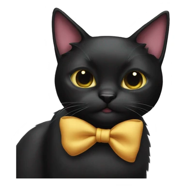 Black cat with bow sticker