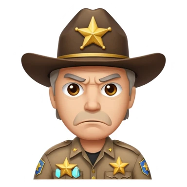 angry sheriff, one star sticker