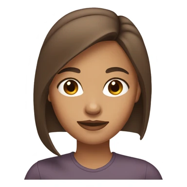 Lightskin female with brown straight hair  sticker