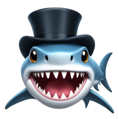 Shark with a top hat sticker