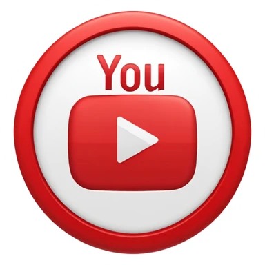 rounded play button youtube logo emoji with white background sticker