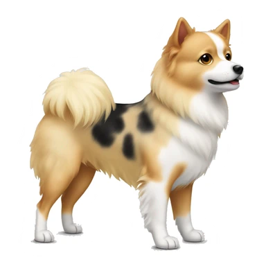 White and blonde spots spitz standing  sticker