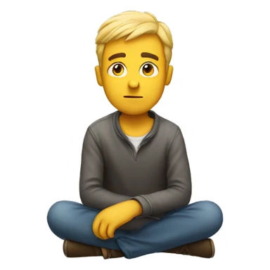 guy sitting and wondering  sticker
