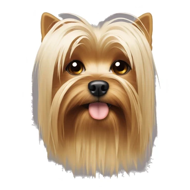 Yorkshire Terrier, long hair covering his face, long bangs, one eye closed sticker
