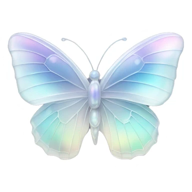 Pastel white iridescent glass crystal butterfly sticker