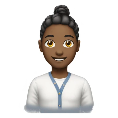 smiling girl with boy outfit sticker