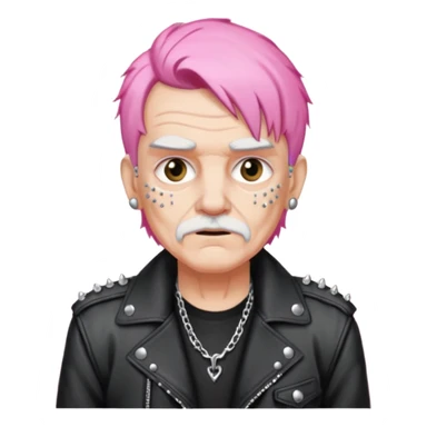 pink haired metalhead grandpa sticker