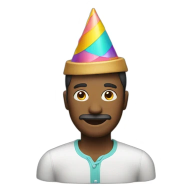 man with party hat sticker