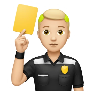 referee holding yellow card sticker