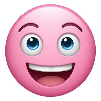 Pink happy face  sticker