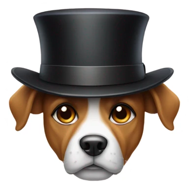 A dog with a top hat sticker