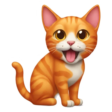 Orange cat with tongue sticking out  sticker