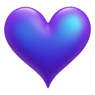 Purple and blue heart sticker