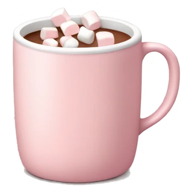 Light Pink mug of hot chocolate with marshmallows  sticker