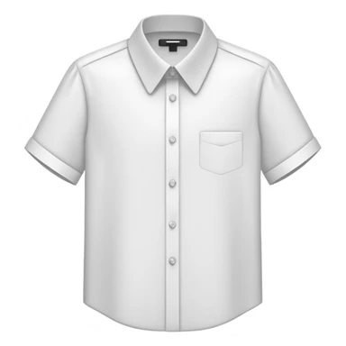 White Dress Shirt: A shirt hangs neatly on hanger, Collar folds sharply, Buttons align vertically, Sleeves hang straight down sticker