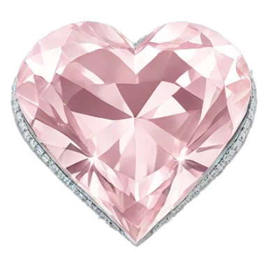 Silver light pink diamond ring heart sticker