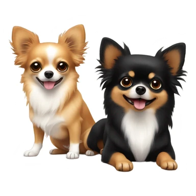 2 chihuahuas and 1 black & tan pomeranian playing  sticker