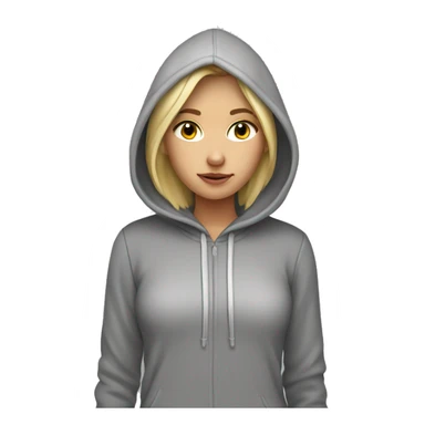 blonde girl with hoodie and sweats on sticker