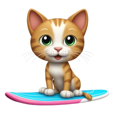 cat on a surfboard sticker