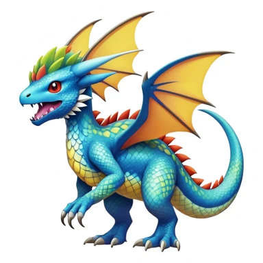 cool exotic fantasy-creature-Fakémon-Pokémon, full body, with markings sticker